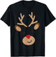 Adorable Reindeer Holiday Graphic - Festive Christmas Design T-Shirt - T-Shirt | Black