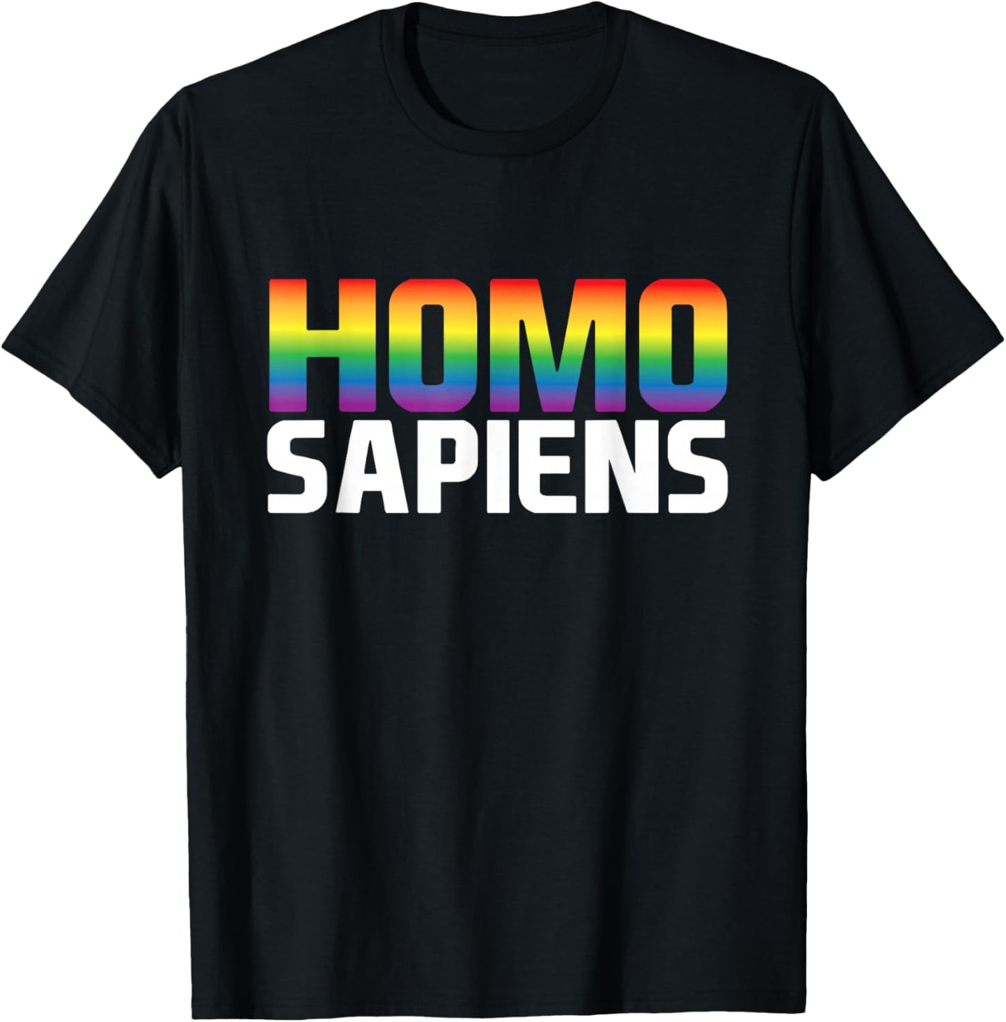 HOMO SAPIENS - Pride Rainbow Queer Lesbisch Gay CSD LGBTQ+ T-Shirt - T-Shirt | Black