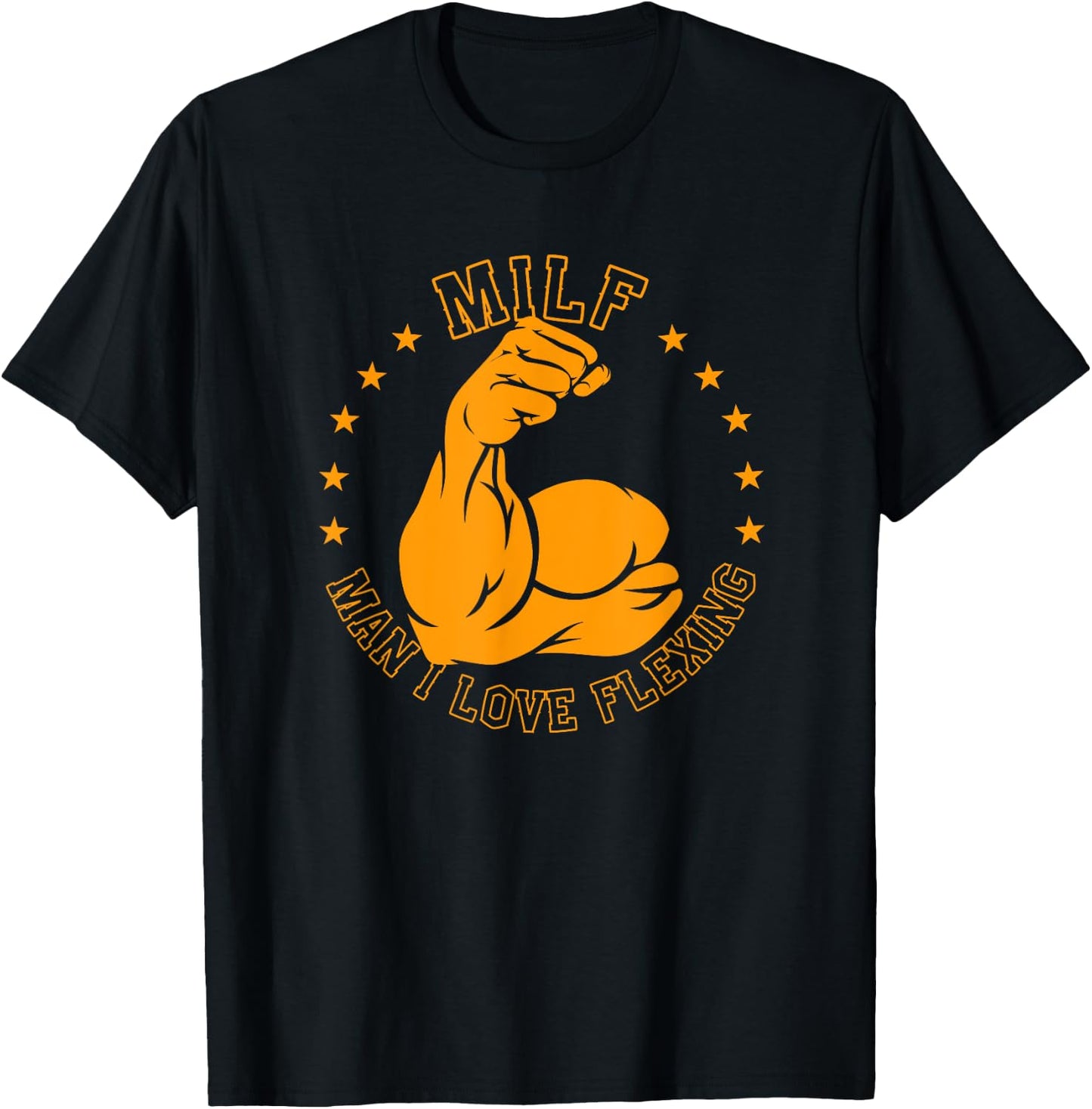 MILF Man I Love Flexing Bicep Workout Gym T-Shirt - T-Shirt | Black