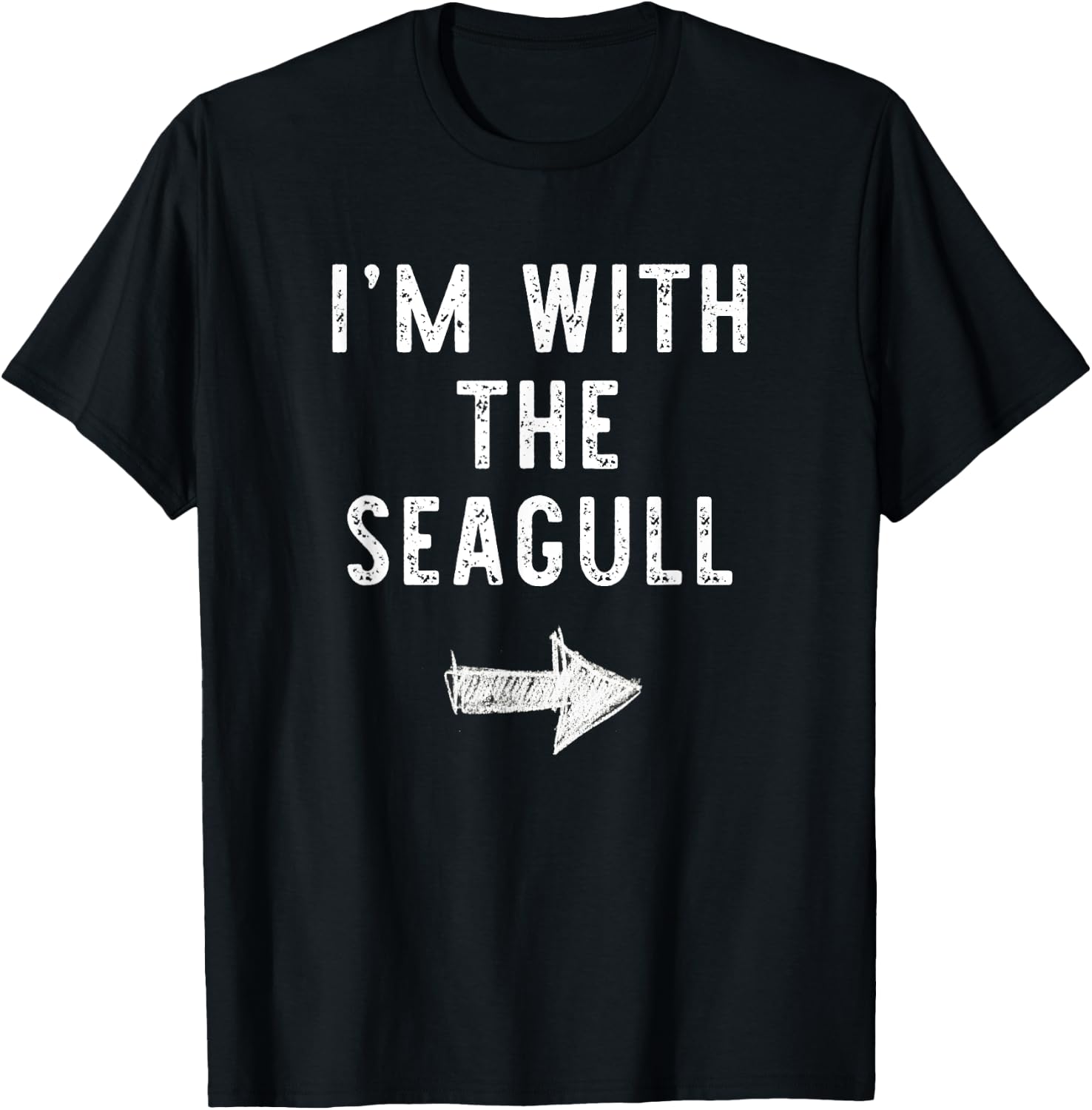I'm With The Seagull Costume Halloween Matching Couple T-Shirt - T-Shirt | Black