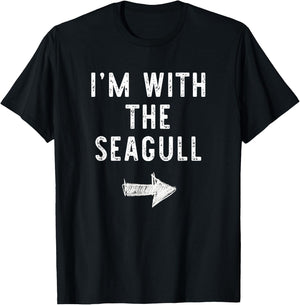I'm With The Seagull Costume Halloween Matching Couple T-Shirt - T-Shirt | Black