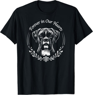Boxer Forever in Our Hearts Dog Memorial T-Shirt - T-Shirt | Black