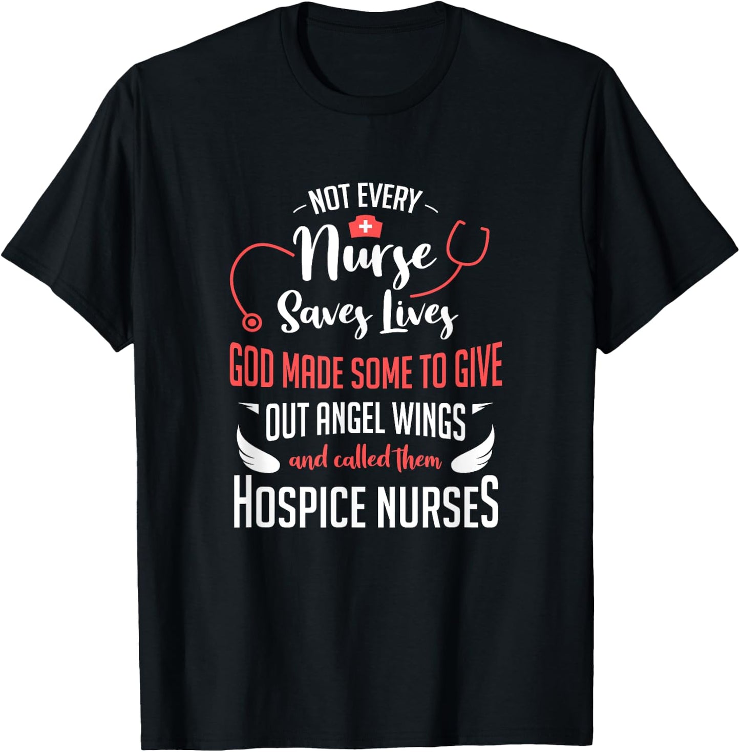 Hospice Nurse Shirt Women Stethoscope Palliative Care T-Shirt - T-Shirt | Black