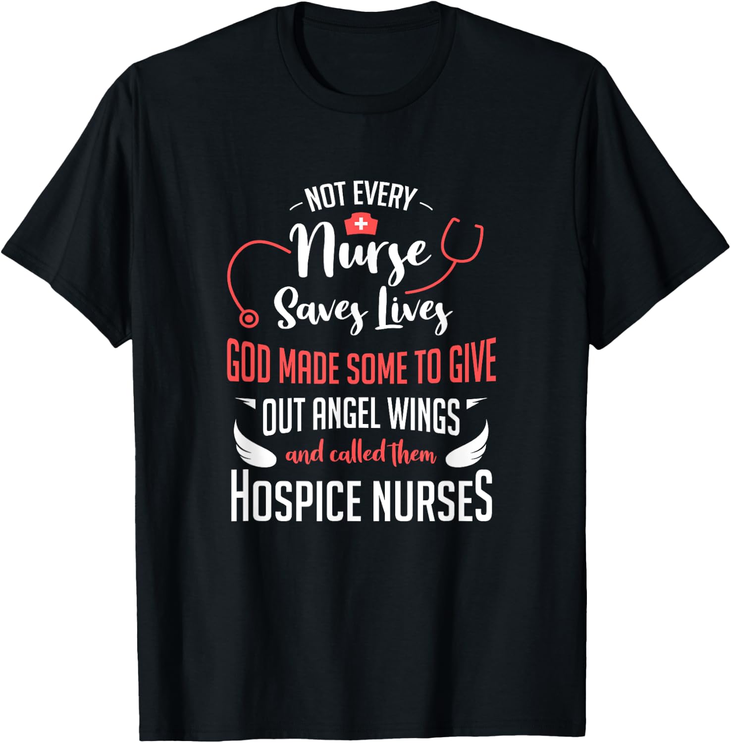 Hospice Nurse Shirt Women Stethoscope Palliative Care T-Shirt - T-Shirt | Black
