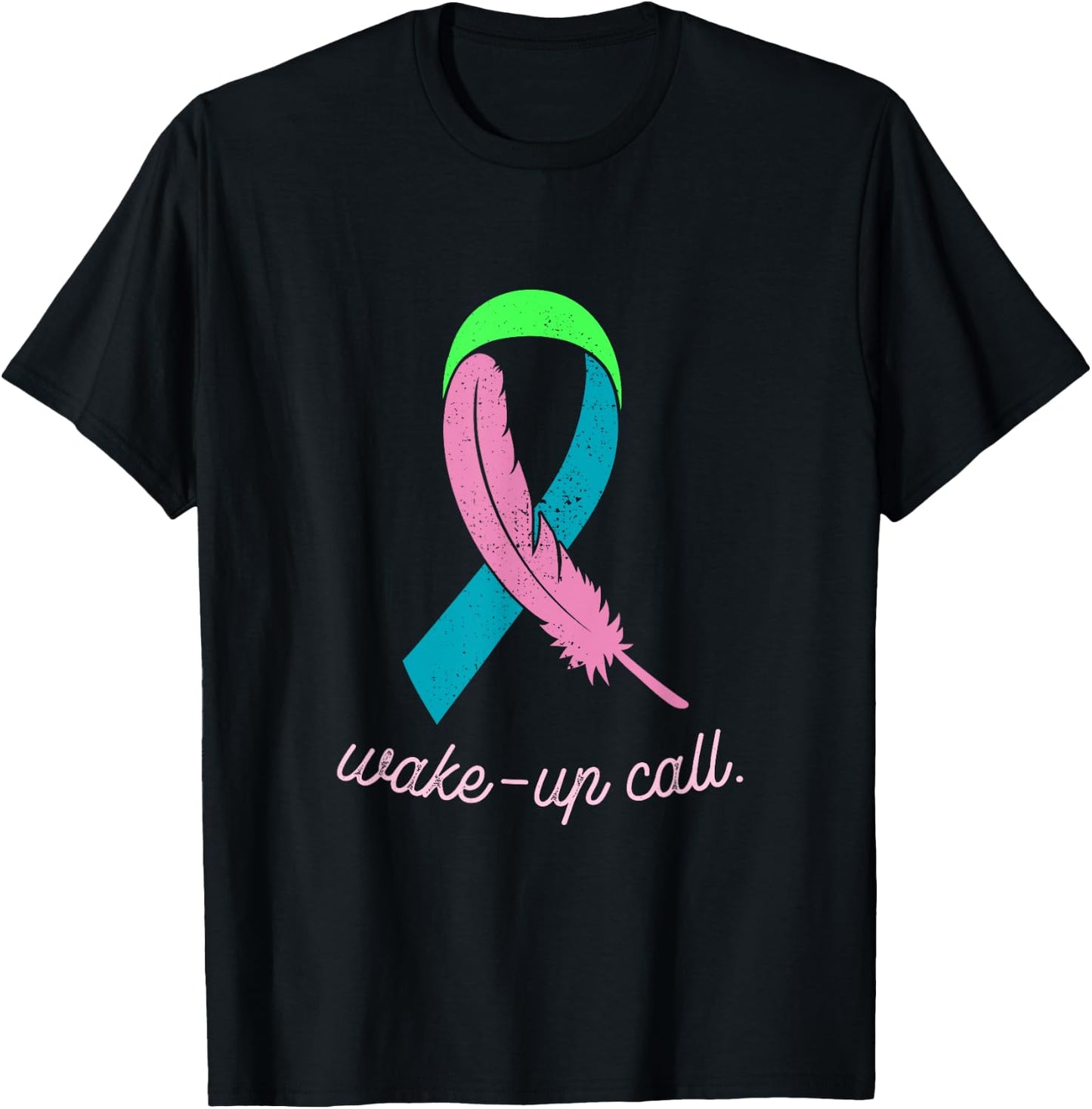 Metastatic Breast Cancer Awareness Wake-Up Call Pink Ribbon T-Shirt - T-Shirt | Black