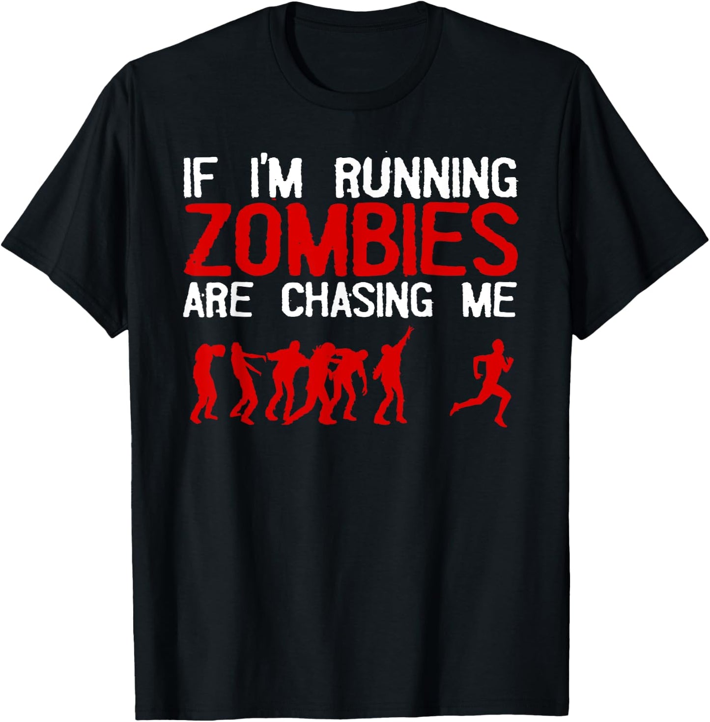 Zombie Running Design Women Halloween Funny Running T-Shirt - T-Shirt | Black