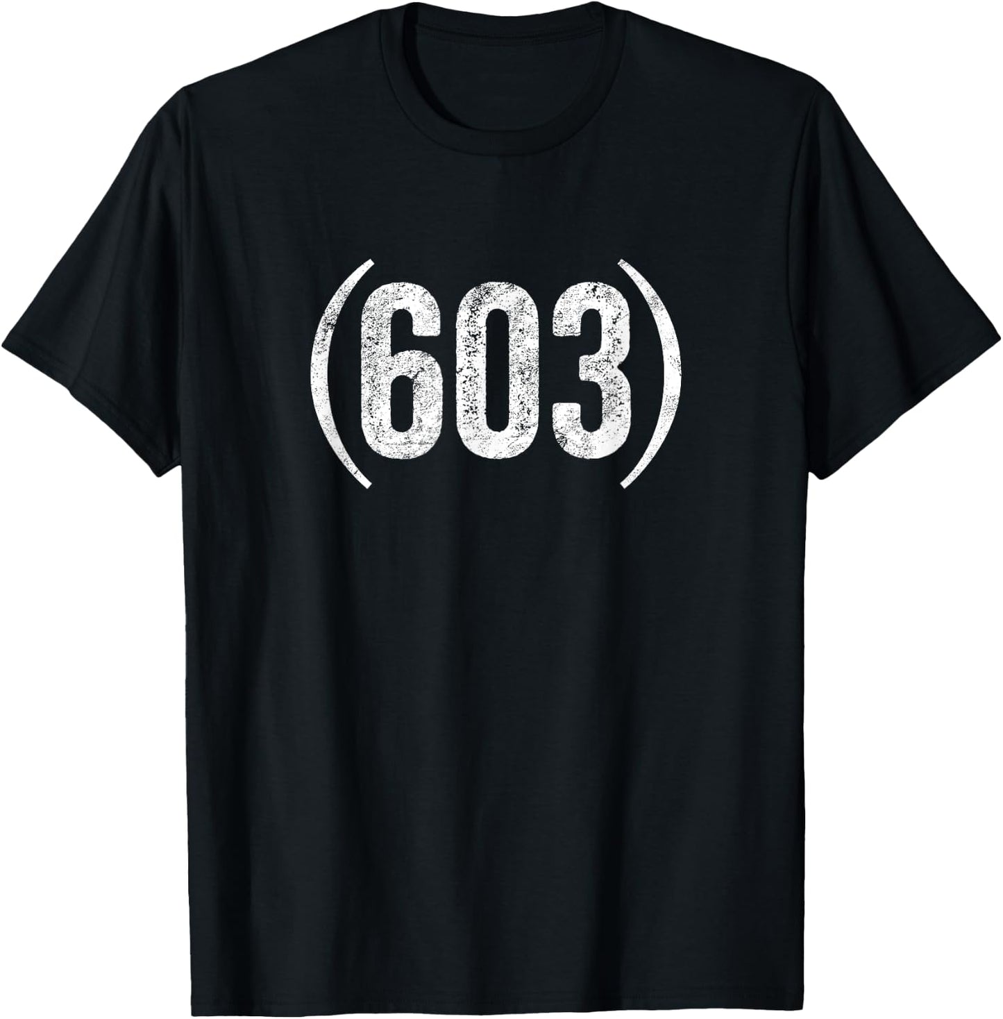 603 New Hampshire distressed area code T-Shirt - T-Shirt | Black