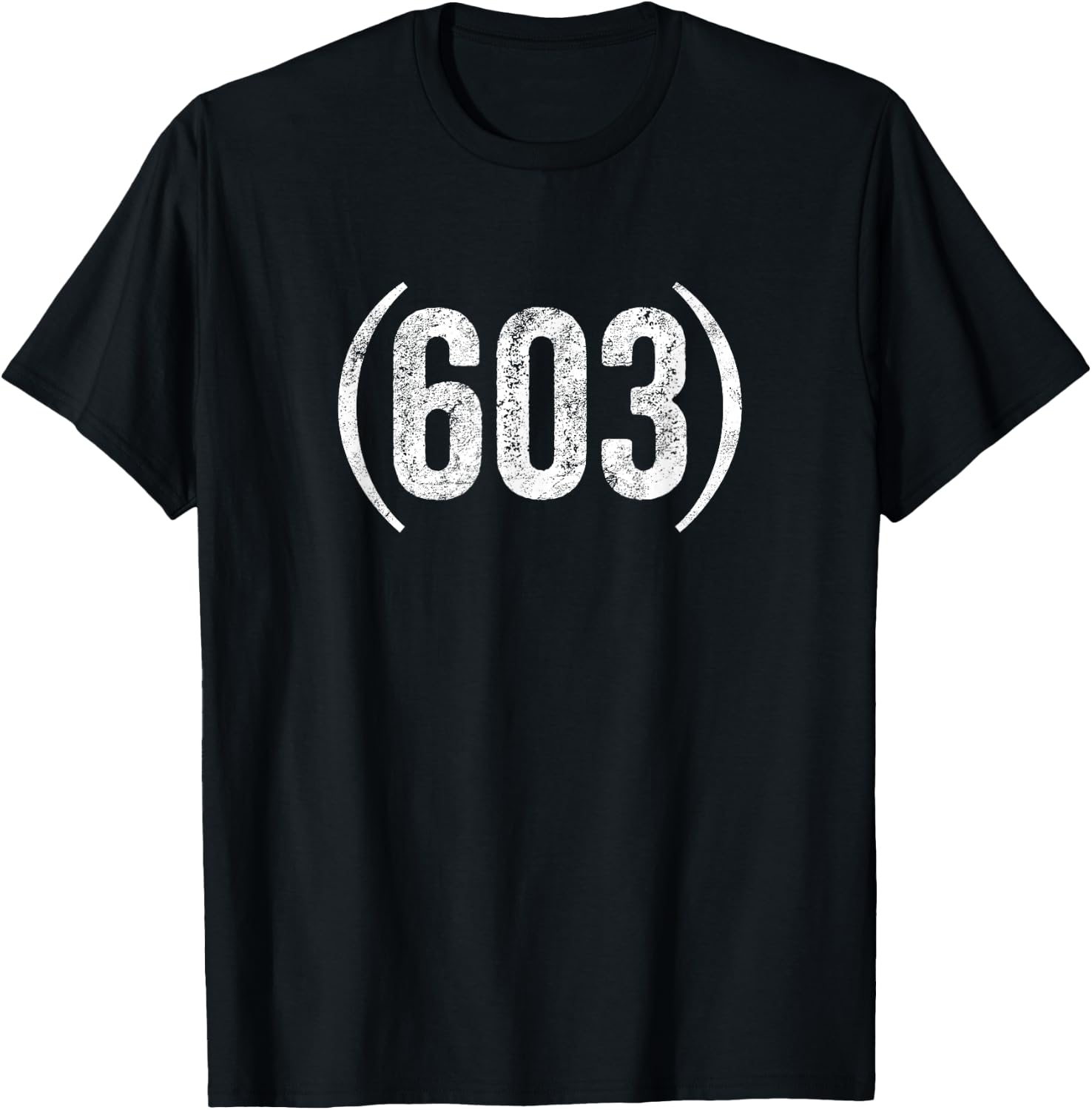 603 New Hampshire distressed area code T-Shirt - T-Shirt | Black