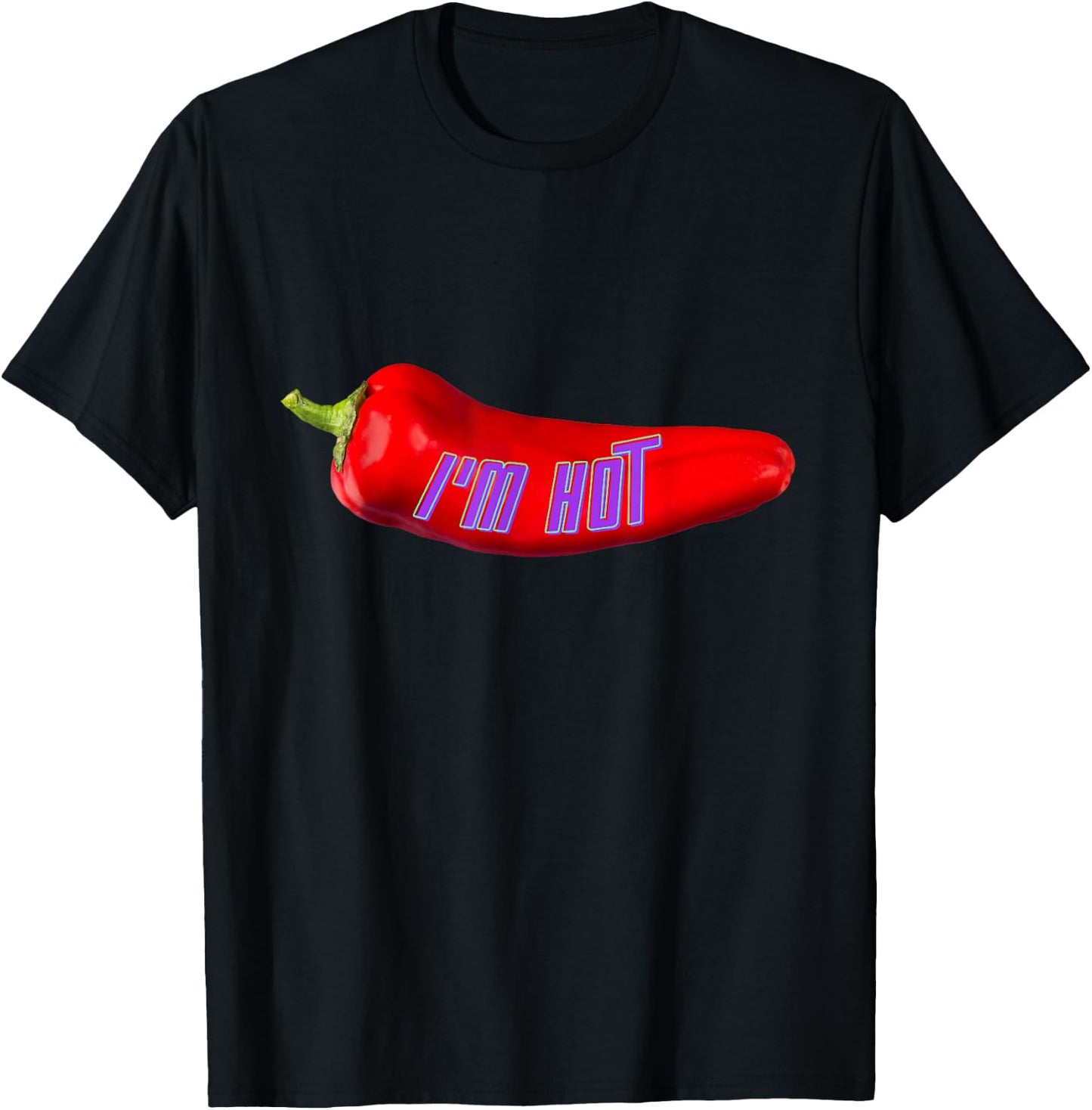 Funny I'm Hot Red Chilli Pepper For Mom Dad , Black, S T-Shirt - T-Shirt | Black