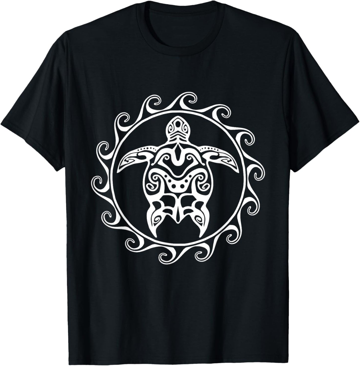 Tribal Polynesian Maori Sun Sea Turtle Island T-Shirt - T-Shirt | Black