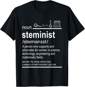 Steminist Female Scientist Stem Girls T-Shirt - T-Shirt | Black