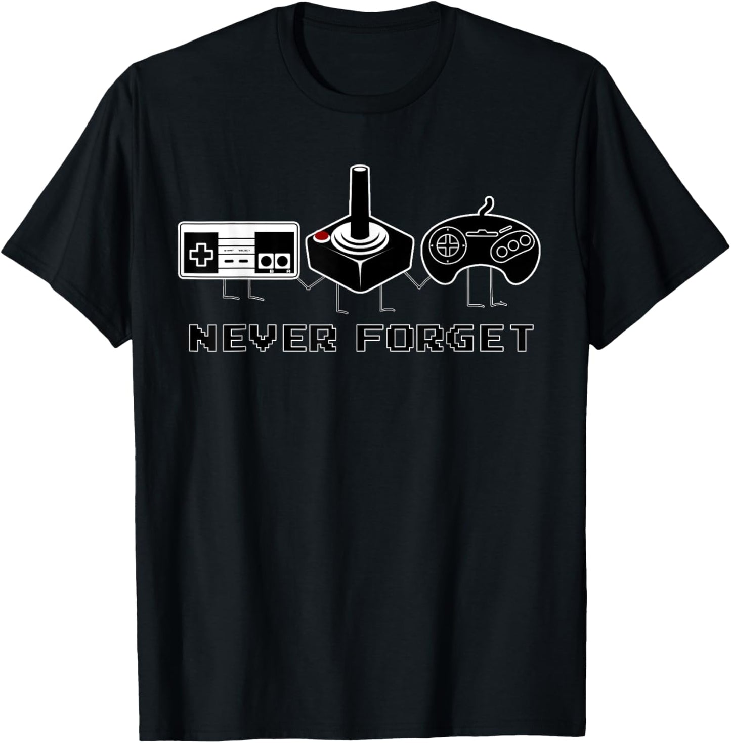Never Forget Retro Video Games Funny Gamer Gift T-Shirt - T-Shirt | Black