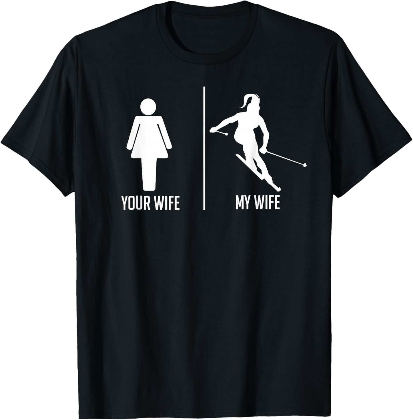 Ski Trip Skiing Wife Husband Marriage T-Shirt - T-Shirt | Black