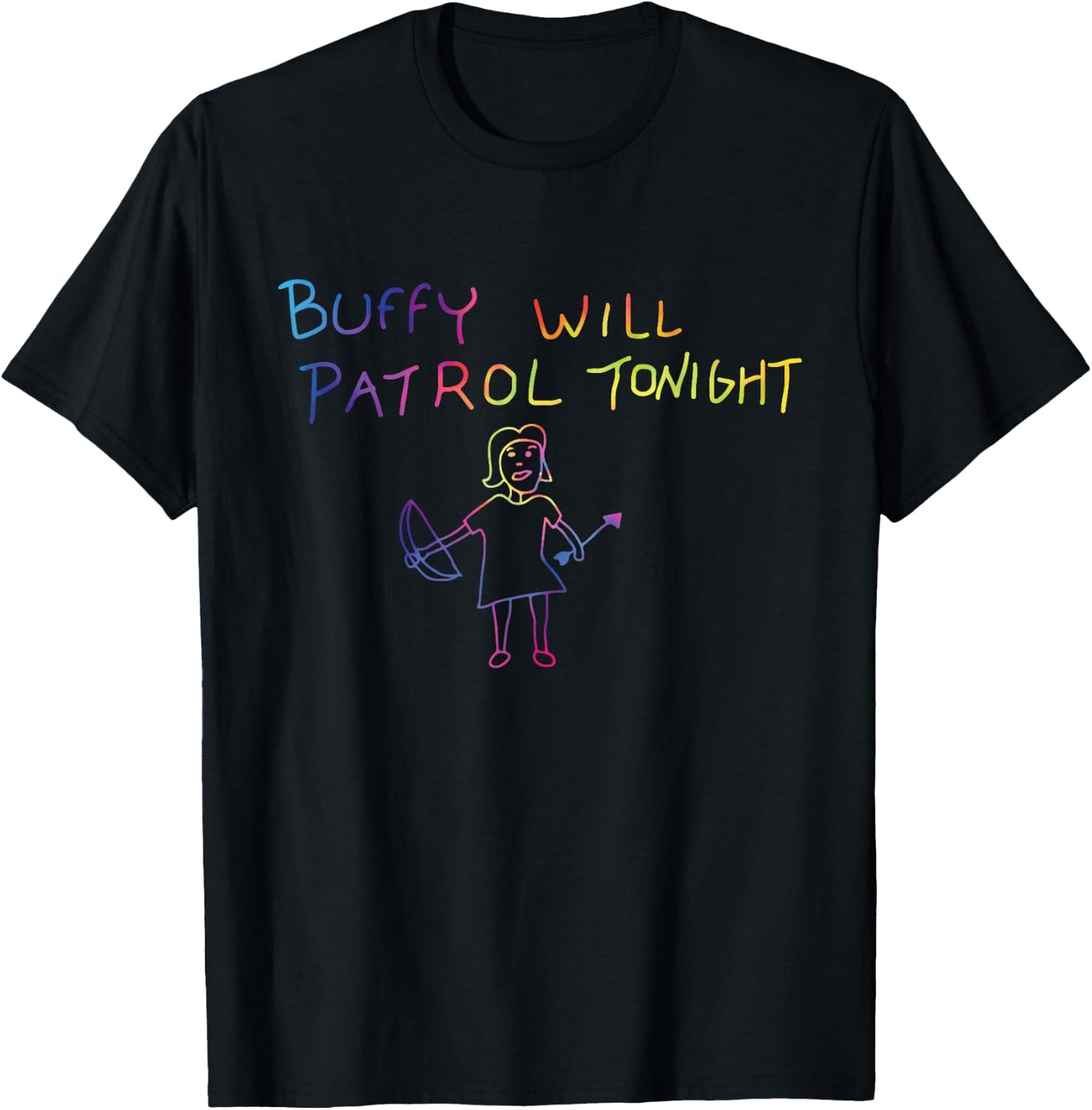 Buffy Will Patrol Tonight T-Shirt - T-Shirt | Black
