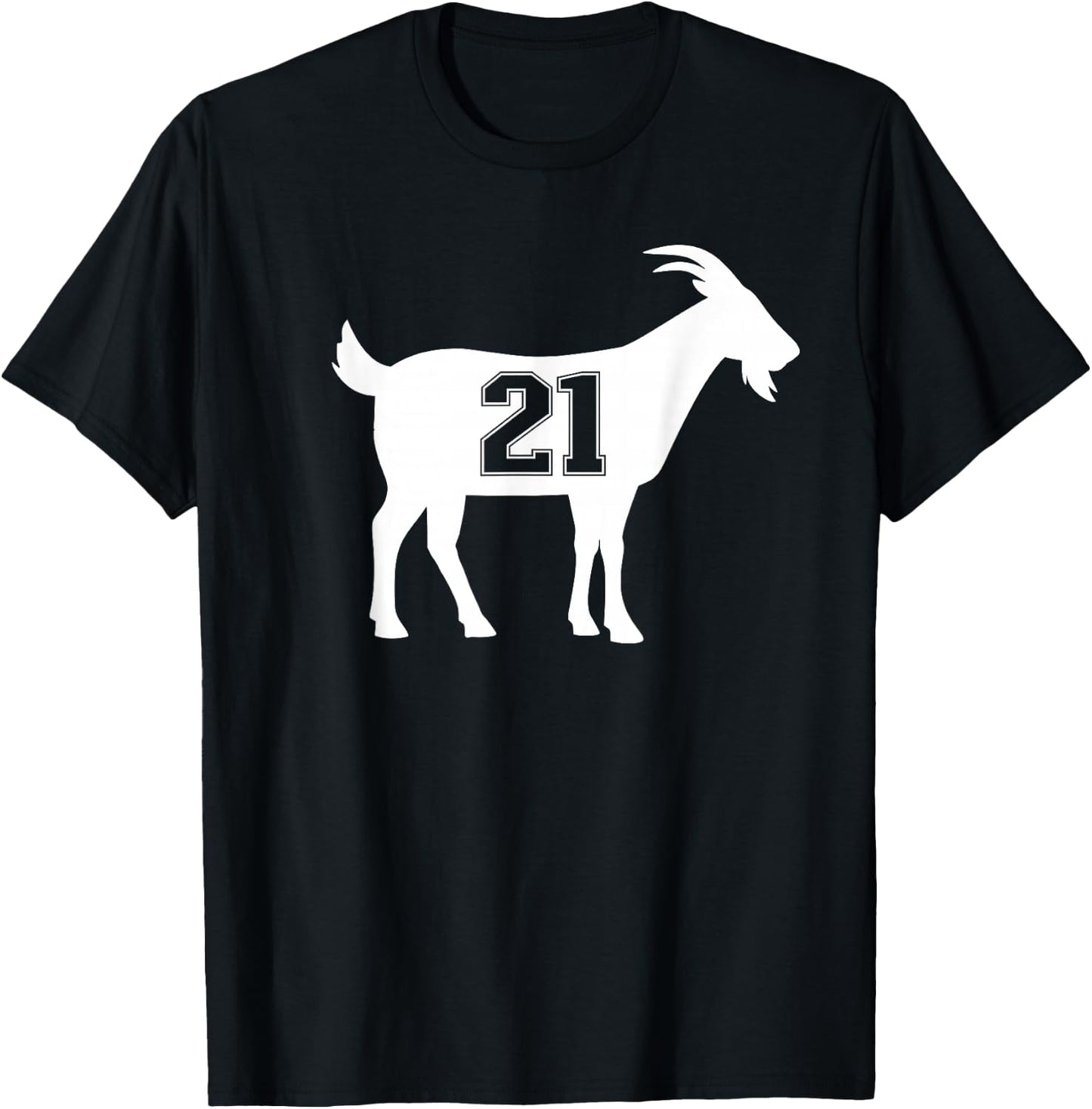 Goat 21 G.O.A.T. Number Twenty One Goat T-Shirt - T-Shirt | Black