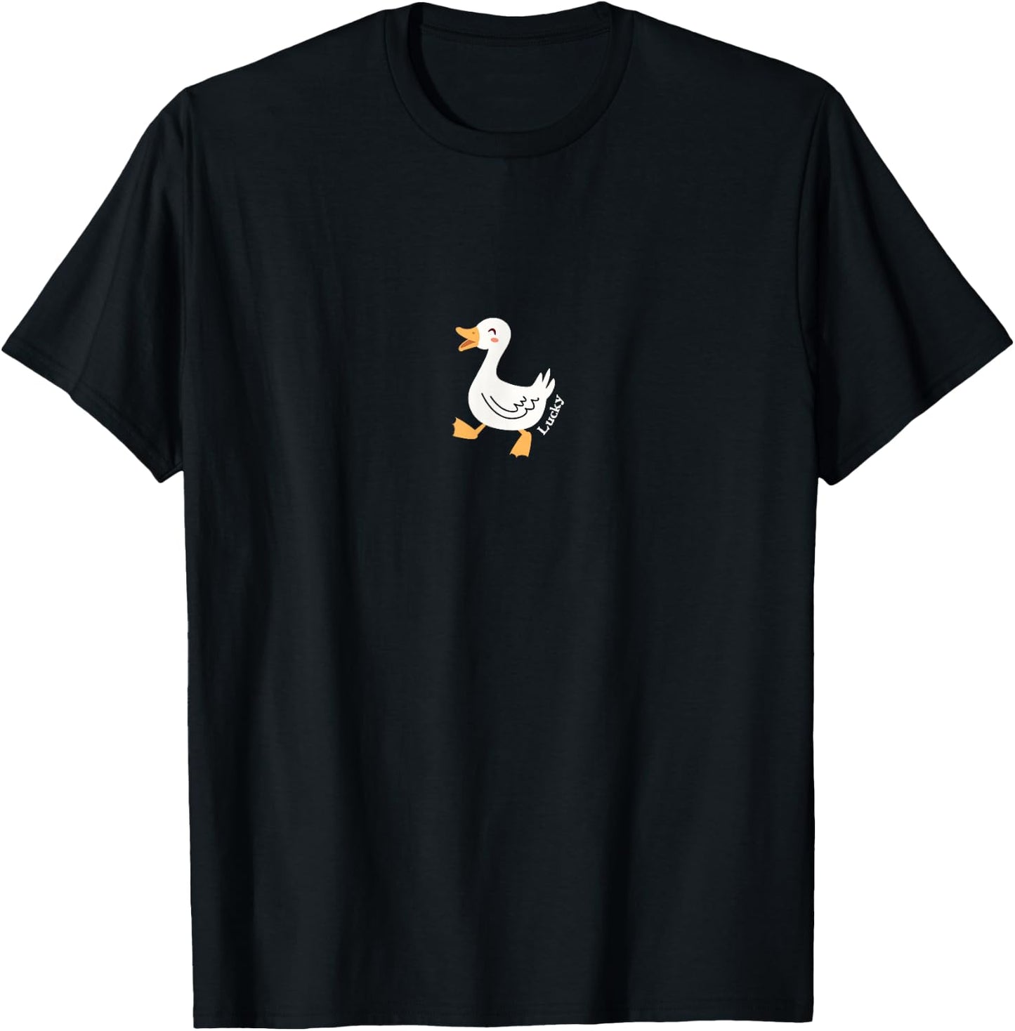 Insightsy Cute Duck Lucky Happy Cartoon Vintage , Small T-Shirt - T-Shirt | Black