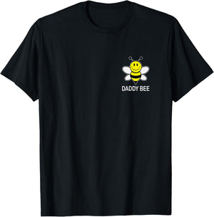 Daddy Bee Family Matching Cute Funny Yellow Smile Face Bee T-Shirt - T-Shirt | Black