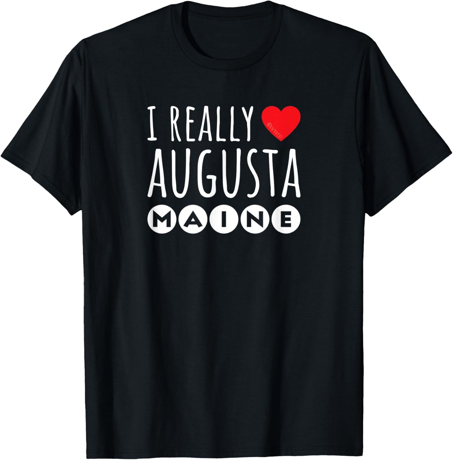 I Really Love (heart) Augusta Maine T-Shirt - T-Shirt | Black
