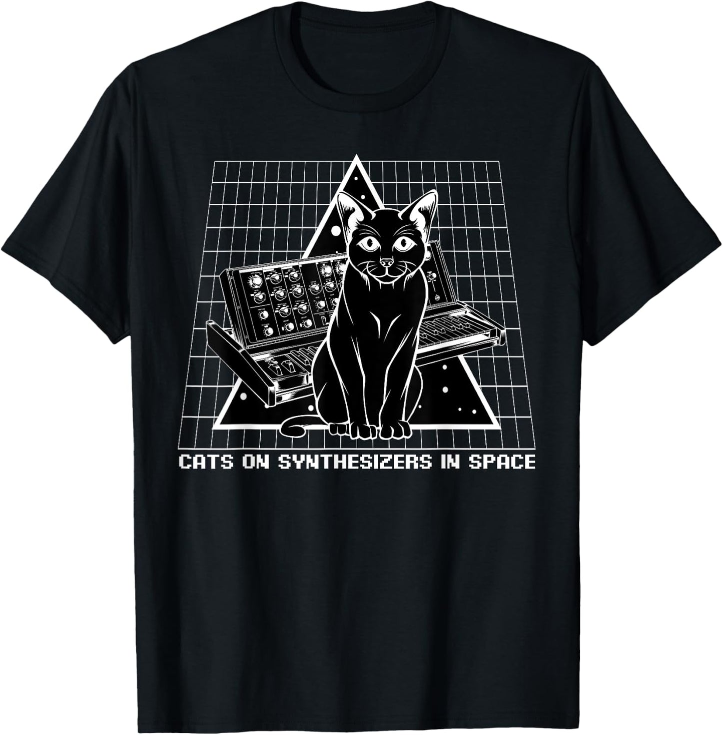 Cats On Synthesizers In Space Cat Owner Musician Gift Women T-Shirt - T-Shirt | Black