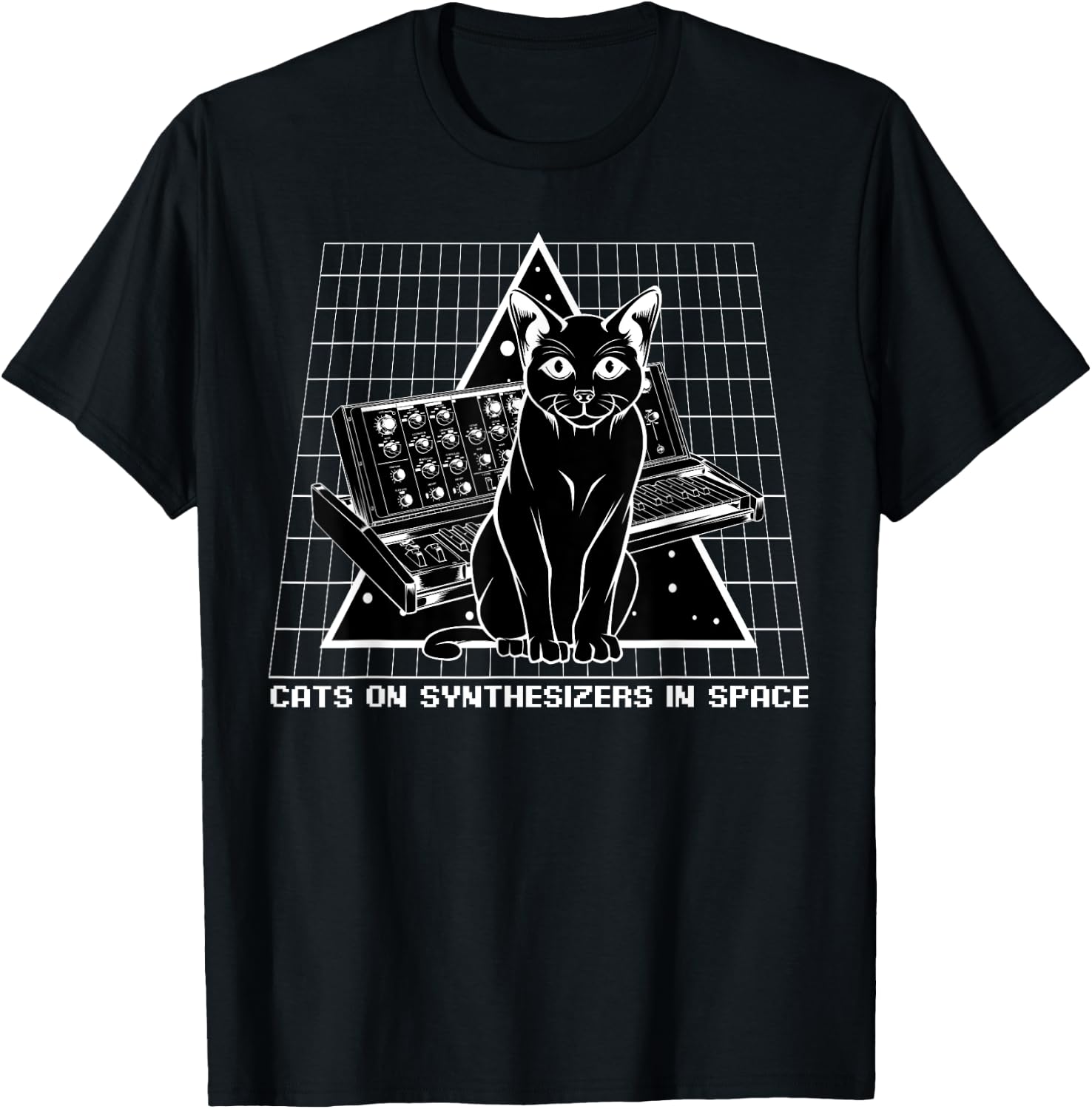 Cats On Synthesizers In Space Cat Owner Musician Gift Women T-Shirt - T-Shirt | Black