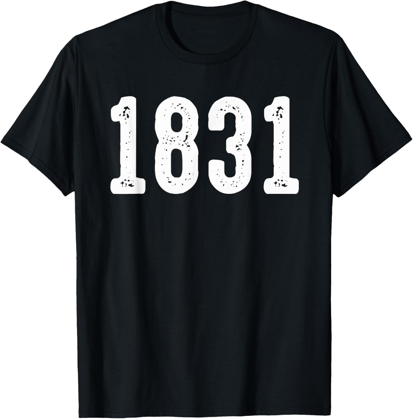 Vintage 1831 Distressed Number Style T-Shirt - T-Shirt | Black