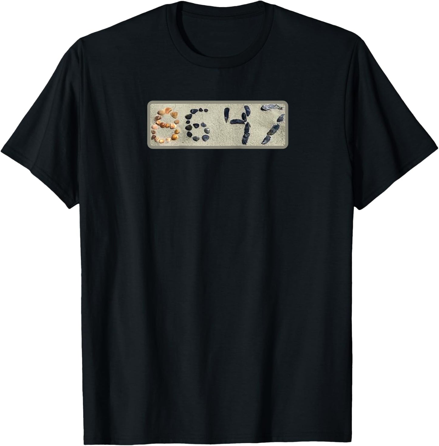 Funny 86 47 Seashells Sea Shells Beach Funny 8647 Raglan Baseball T-Shirt - T-Shirt | Black