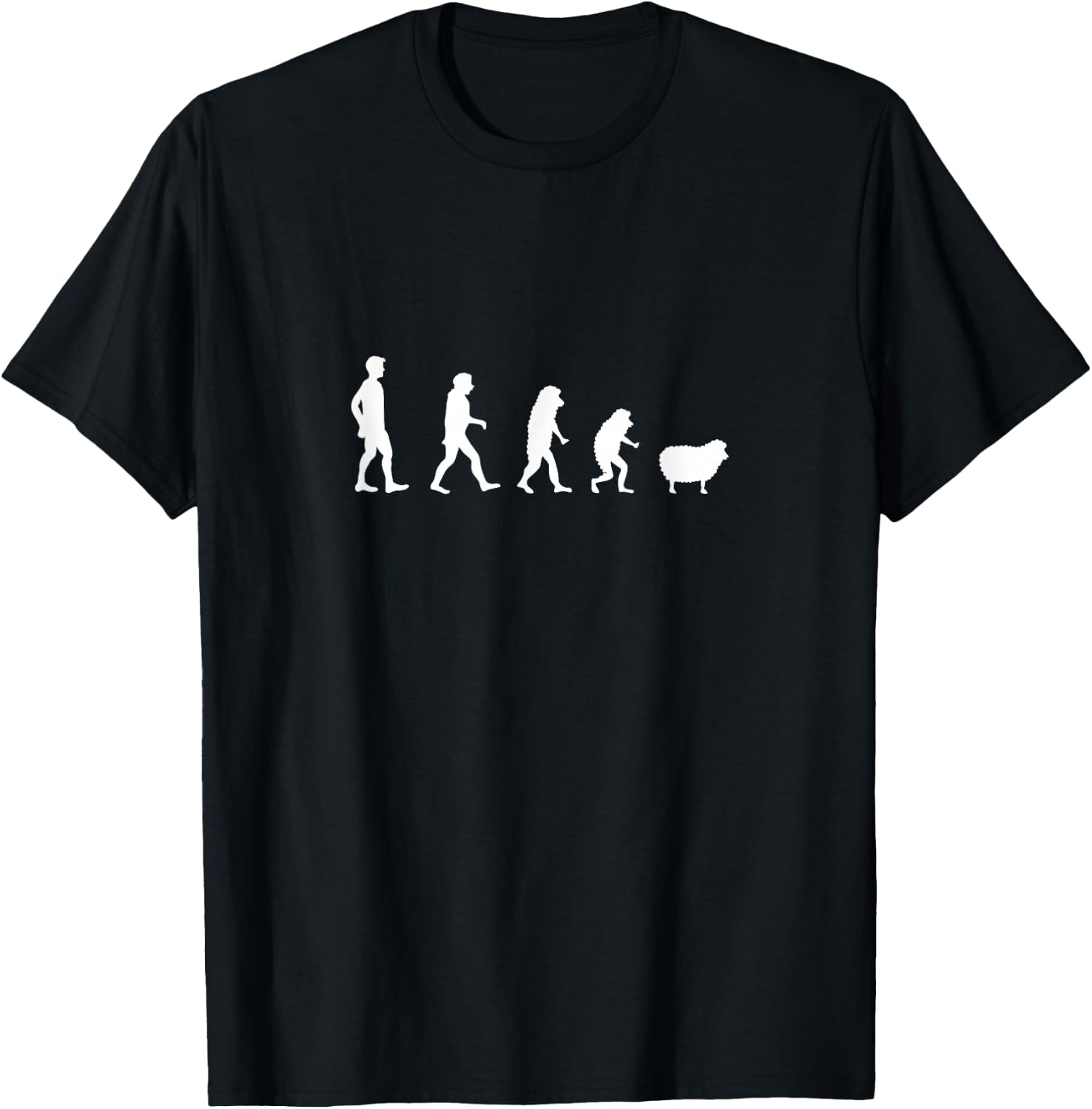 Conspiracy Theory Between Man and Sheep T-Shirt - T-Shirt | Black