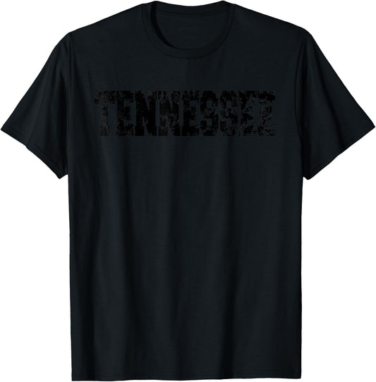 Vintage Tennessee Retro Text TN Apparel T-Shirt - T-Shirt | Black