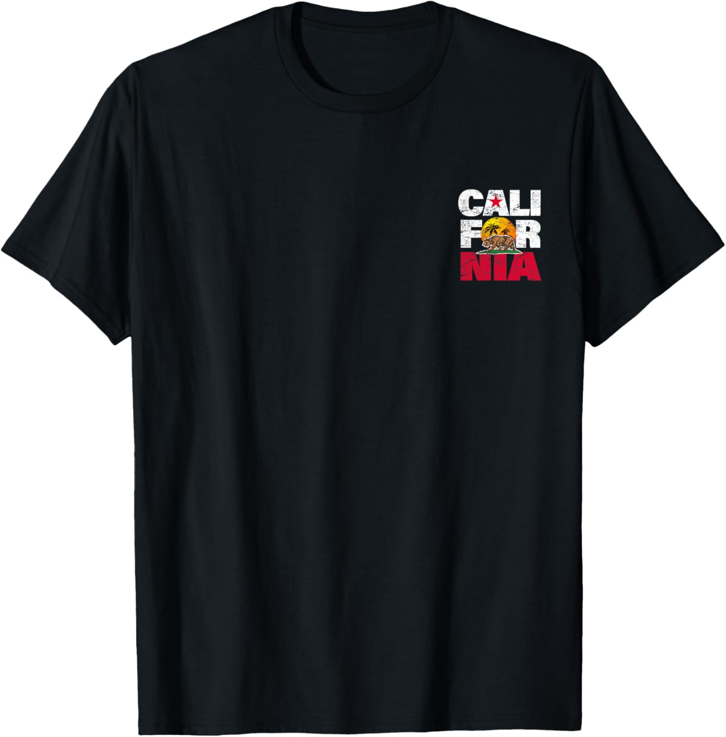 California State Flag Bear Cool Vintage CA Flags Men Women T-Shirt - T-Shirt | Black
