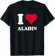 Red Heart I Love Aladin , Black, S T-Shirt - T-Shirt | Black