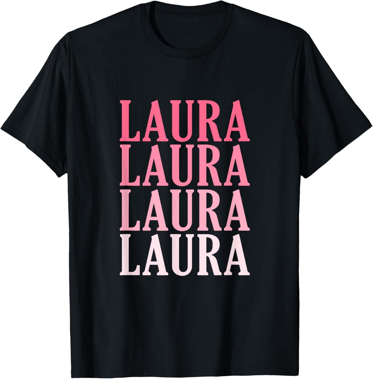 Retro Custom First Name Laura T-Shirt - T-Shirt | Black