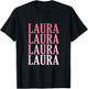Retro Custom First Name Laura T-Shirt - T-Shirt | Black