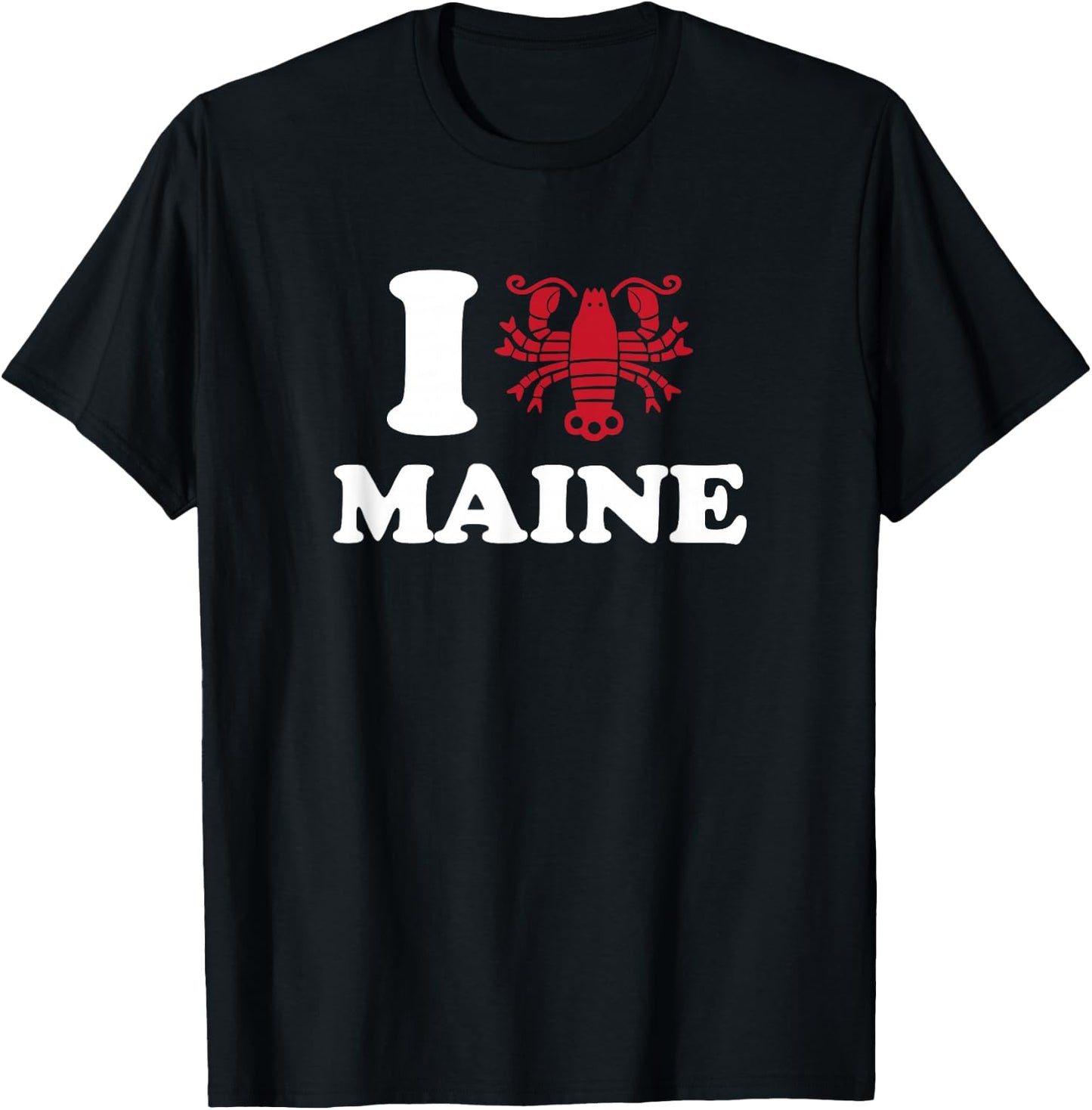 I Love Maine - I Lobster Maine - Heart Shape Lobster T-Shirt - T-Shirt | Black