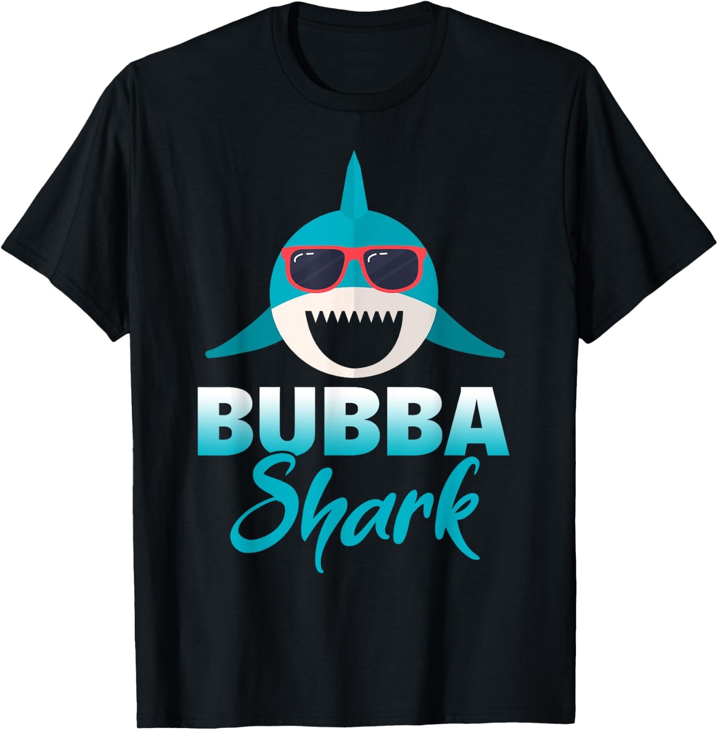 Bubba Shark Wearing Cool Sunglasses Grandpa T-Shirt - T-Shirt | Black