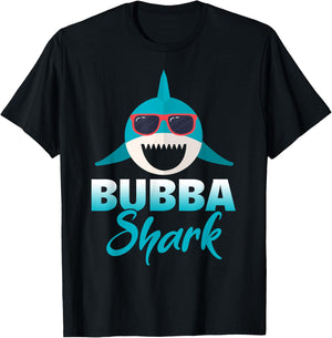 Bubba Shark Wearing Cool Sunglasses Grandpa T-Shirt - T-Shirt | Black