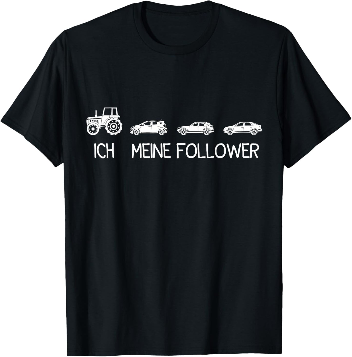 Lustige Sprüche Geschenke Trecker Landwirt - Ich meine Follower Traktor Schwarz Erwachsene Klein Crew Kurzarm T-Shirt - T-Shirt | Black
