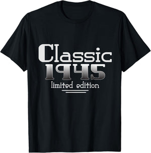 80 Year Old Classic 1945 Vintage 80th Birthday Dad Grandpa T-Shirt - T-Shirt | Black