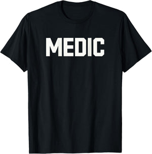 MEDIC Back Print Text Design for Professionals and Cosplay T-Shirt - T-Shirt | Black
