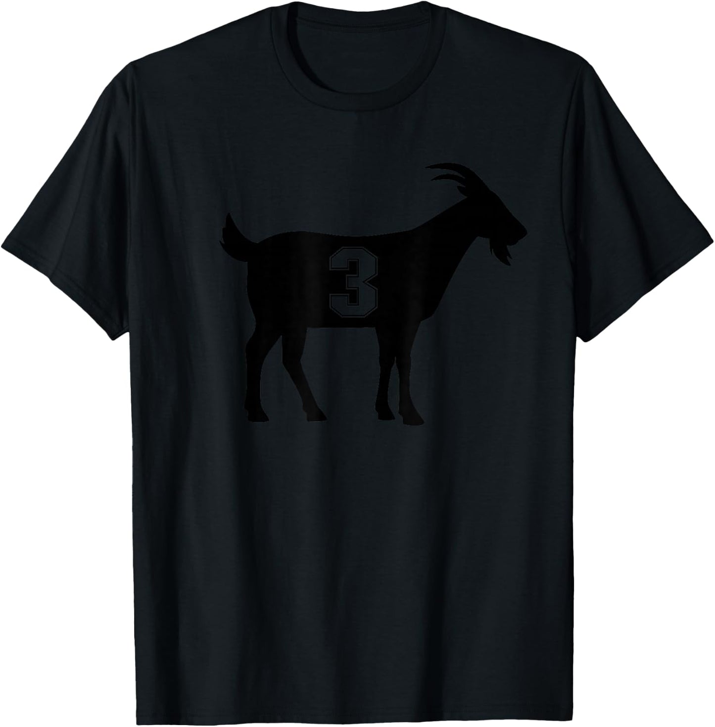 Goat 3 G.O.A.T. Number Three Goat T-Shirt - T-Shirt | Black