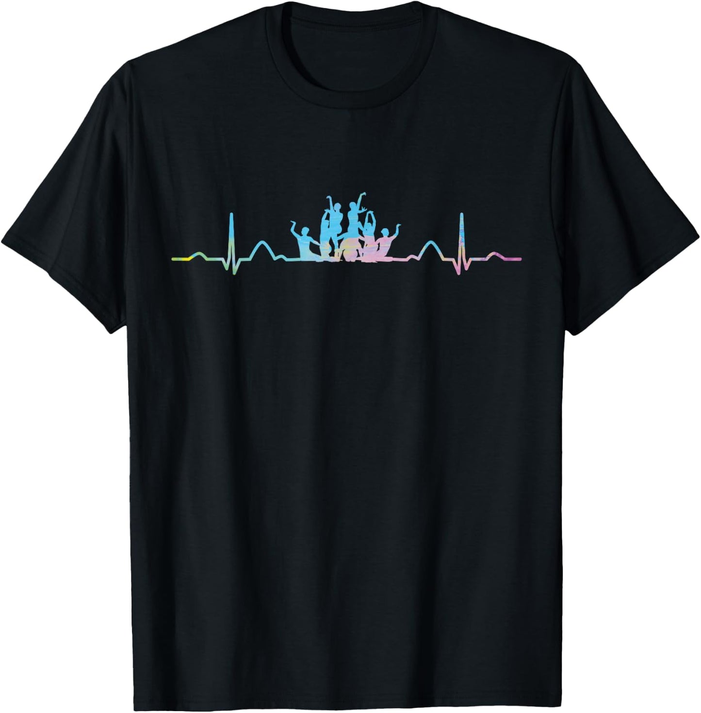 Heartbeat EKG Team Artistic Swim , Black, S T-Shirt - T-Shirt | Black