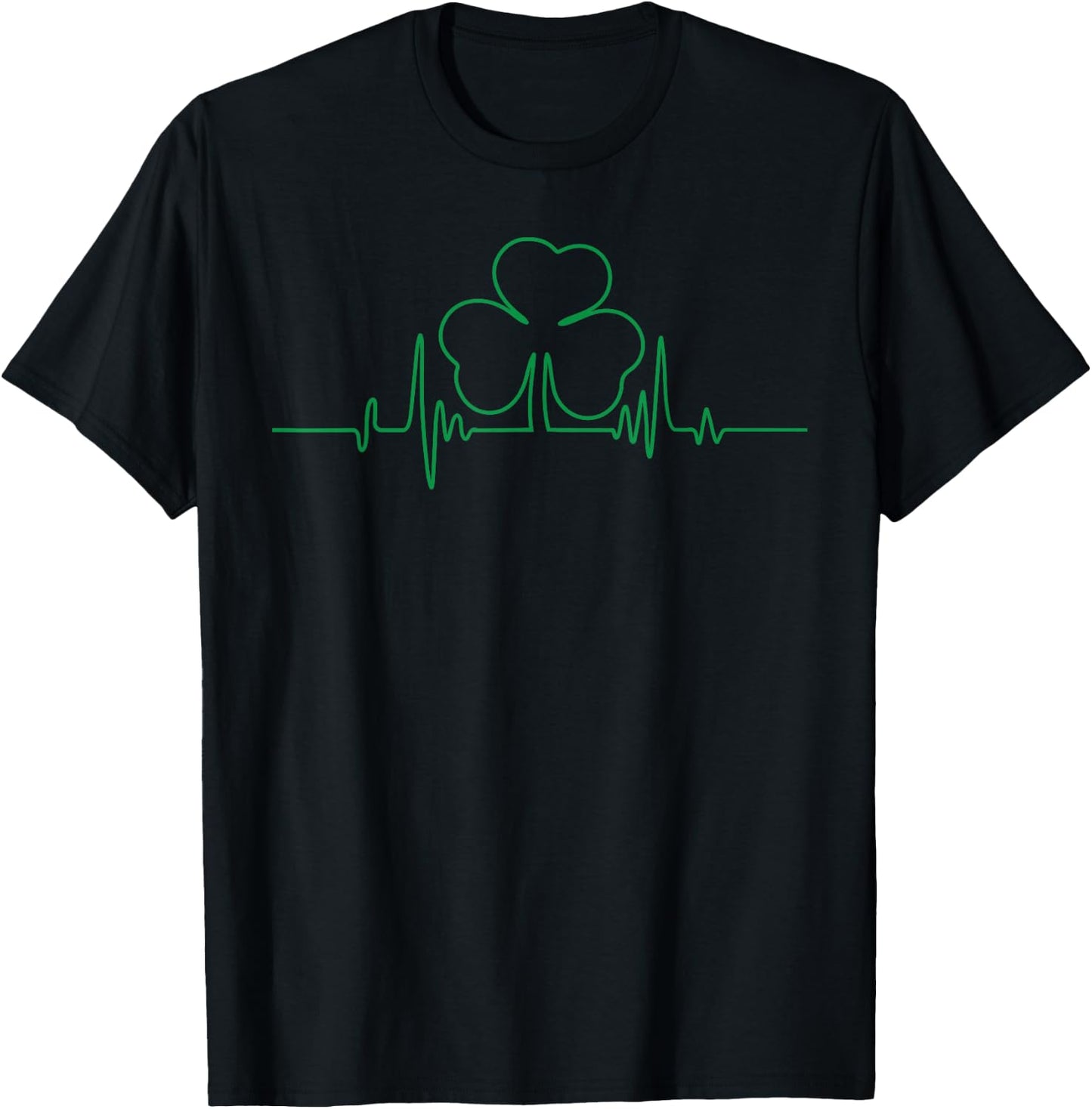 Irish Heartbeat Happy St. Patrick's Day Paddy's Kleeblatt T-Shirt - T-Shirt | Black