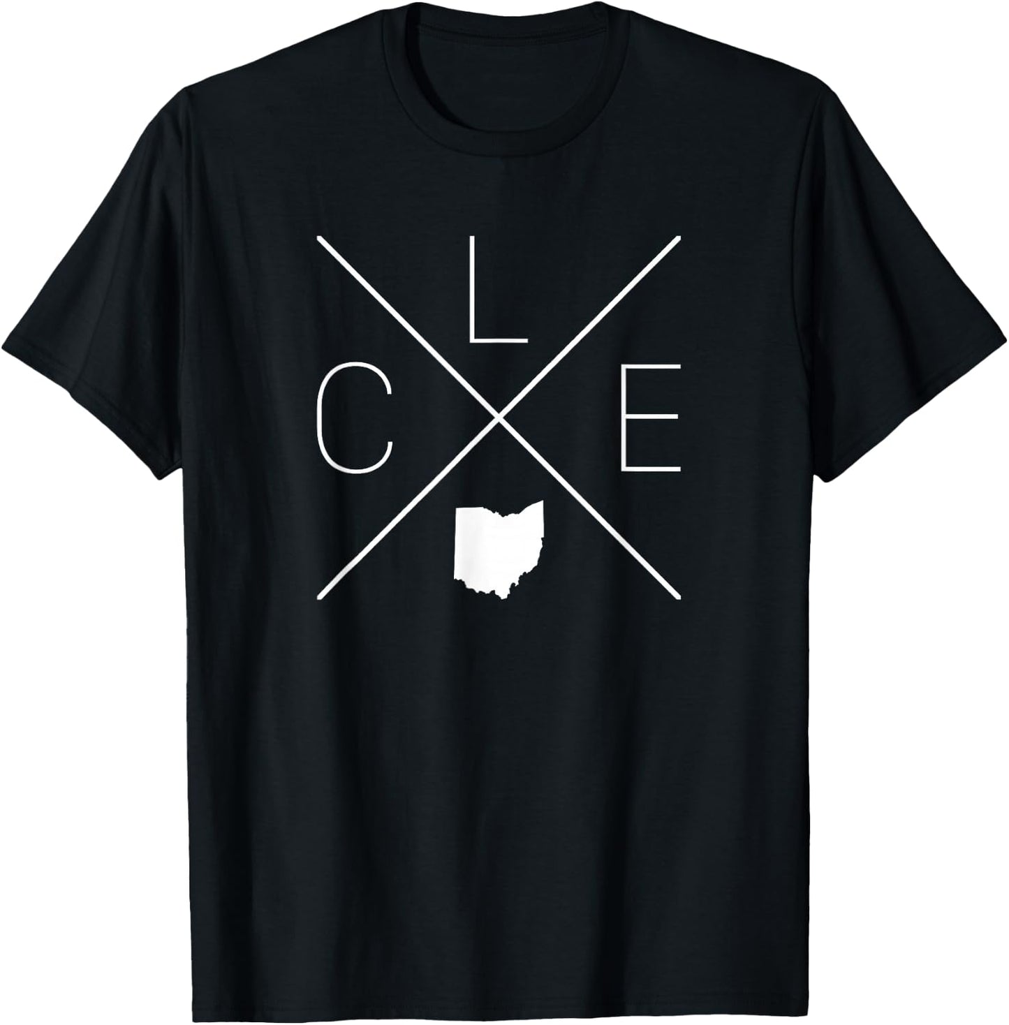 CLE Cross Design - Cleveland Ohio T-Shirt - T-Shirt | Black