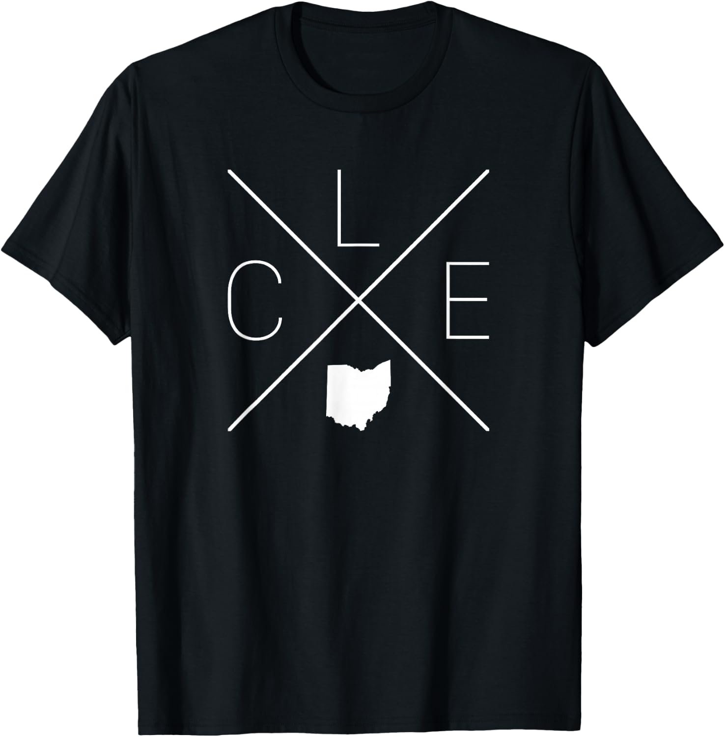 CLE Cross Design - Cleveland Ohio T-Shirt - T-Shirt | Black