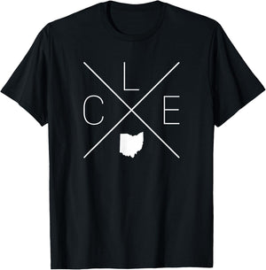 CLE Cross Design - Cleveland Ohio T-Shirt - T-Shirt | Black