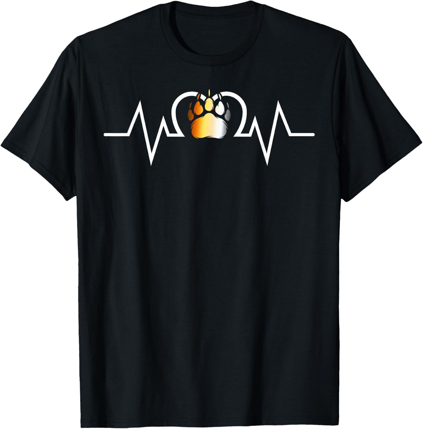 Gay Bear Pride Heartbeat Paw Love Bear Flag T-Shirt - T-Shirt | Black