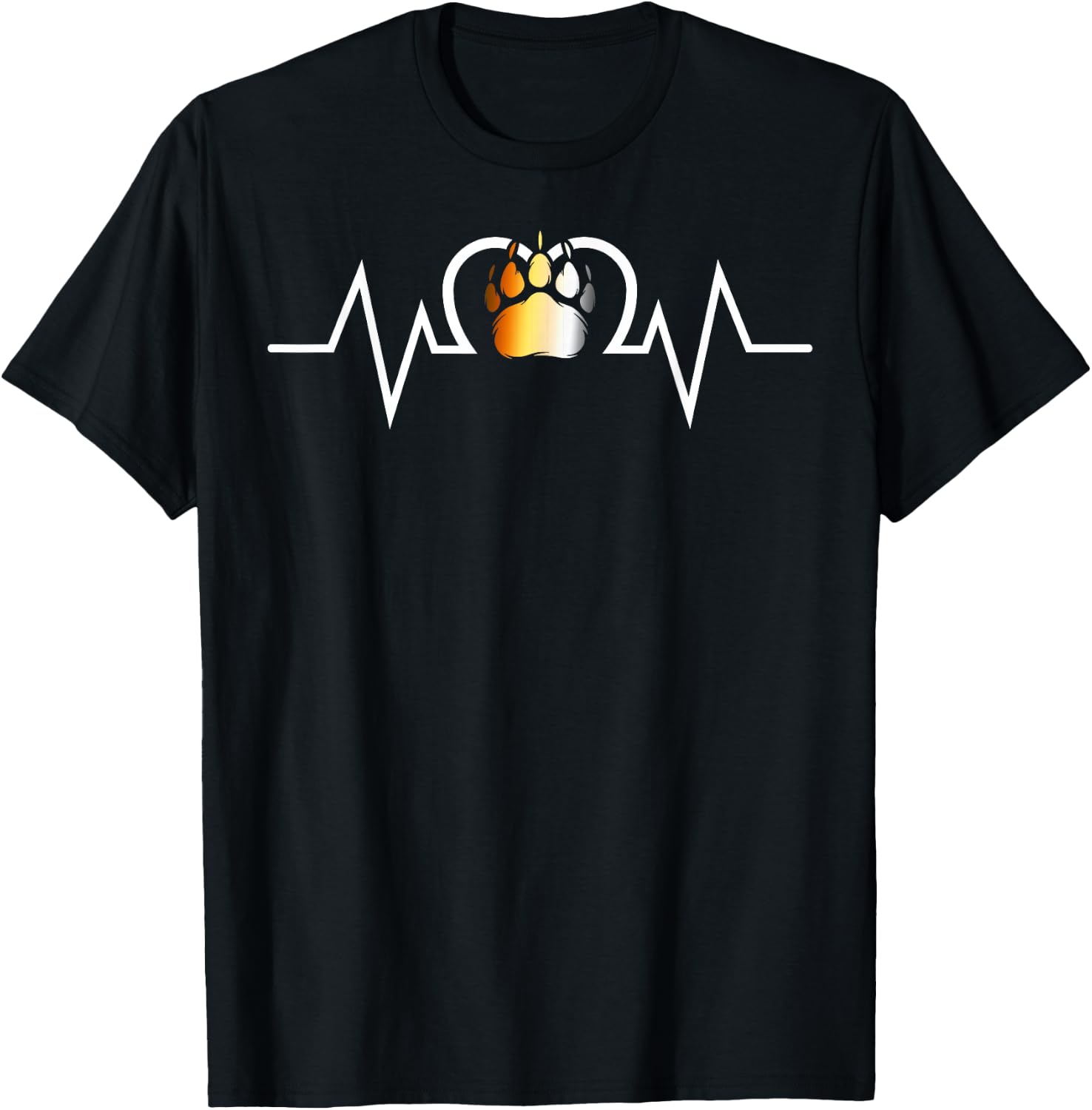 Gay Bear Pride Heartbeat Paw Love Bear Flag T-Shirt - T-Shirt | Black