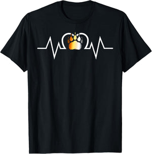 Gay Bear Pride Heartbeat Paw Love Bear Flag T-Shirt - T-Shirt | Black