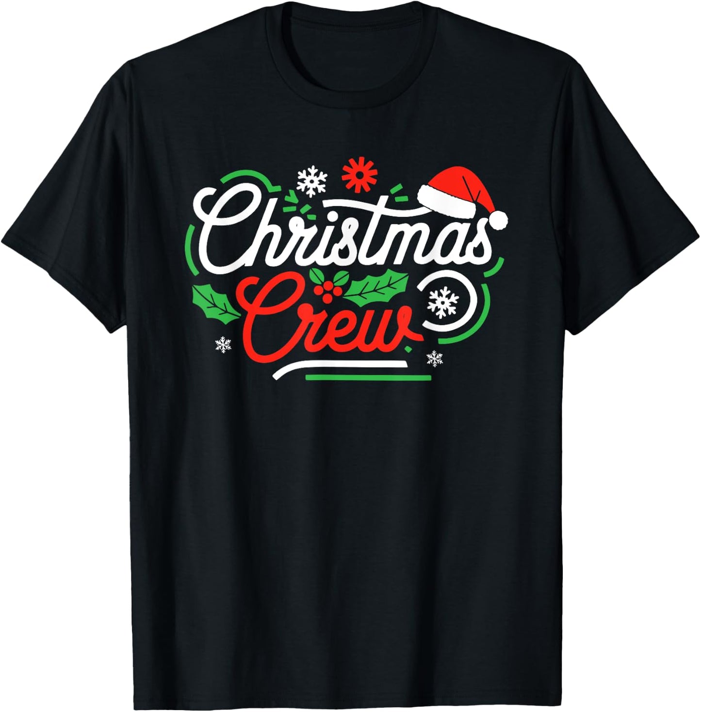 Christmas Crew Shirt Adult Men Women Kids Christmas Pajamas T-Shirt - T-Shirt | Black
