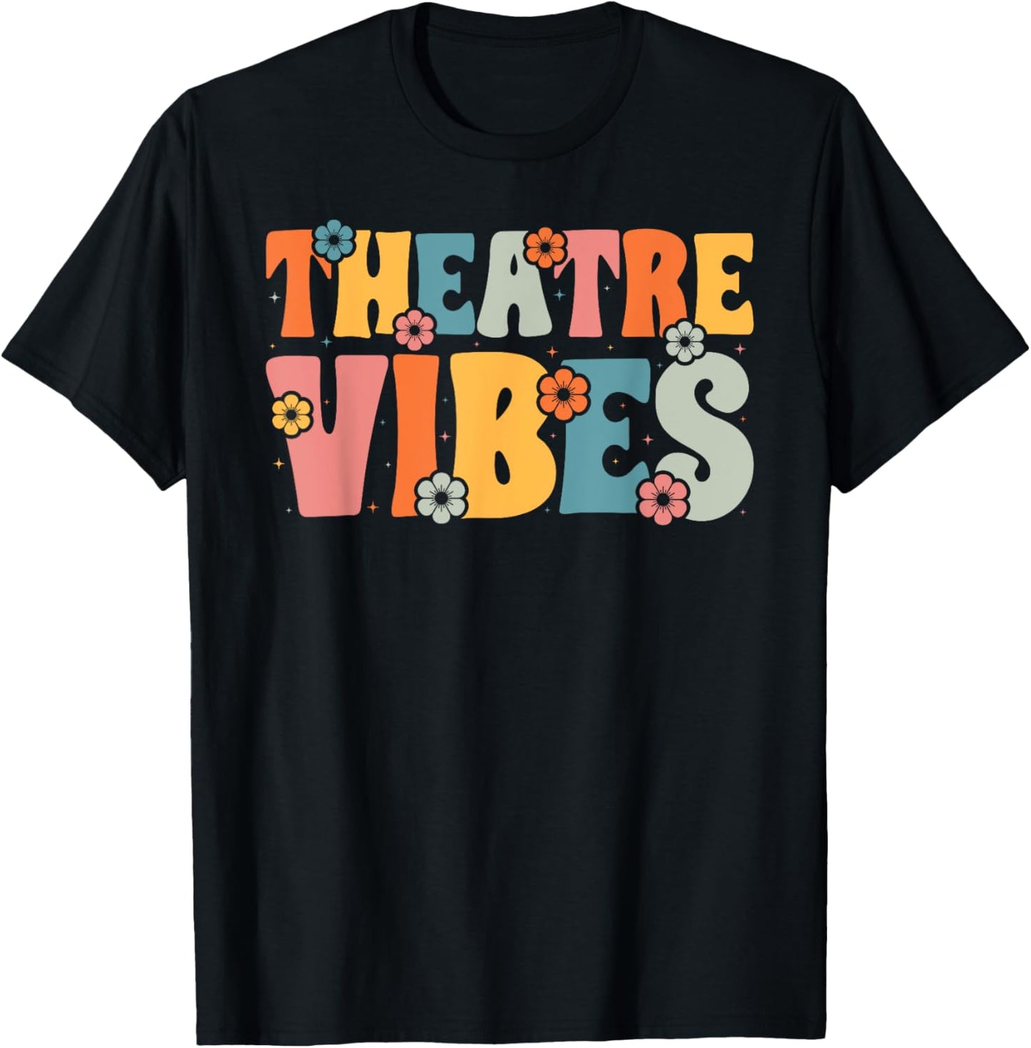Retro Theatre Vibes Teacher Women Kids Auditorium Concert T-Shirt - T-Shirt | Black