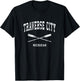 Traverse City Michigan Vintage Nautical Crossed Oars T-Shirt - T-Shirt | Black